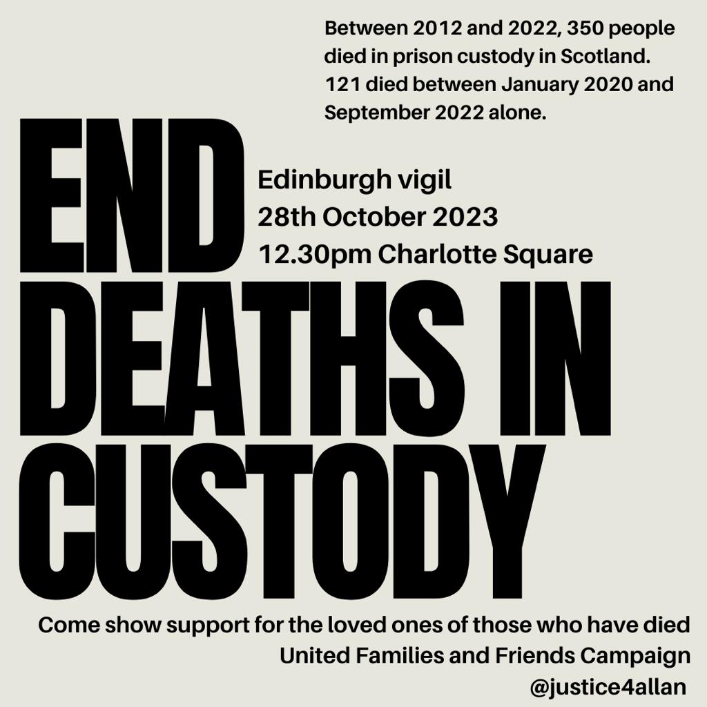 Please join us in Edinburgh on Sat 28 Oct to remember our loved ones for a vigil organised by @UFFCampaign in Scotland 🕯🕯🕯