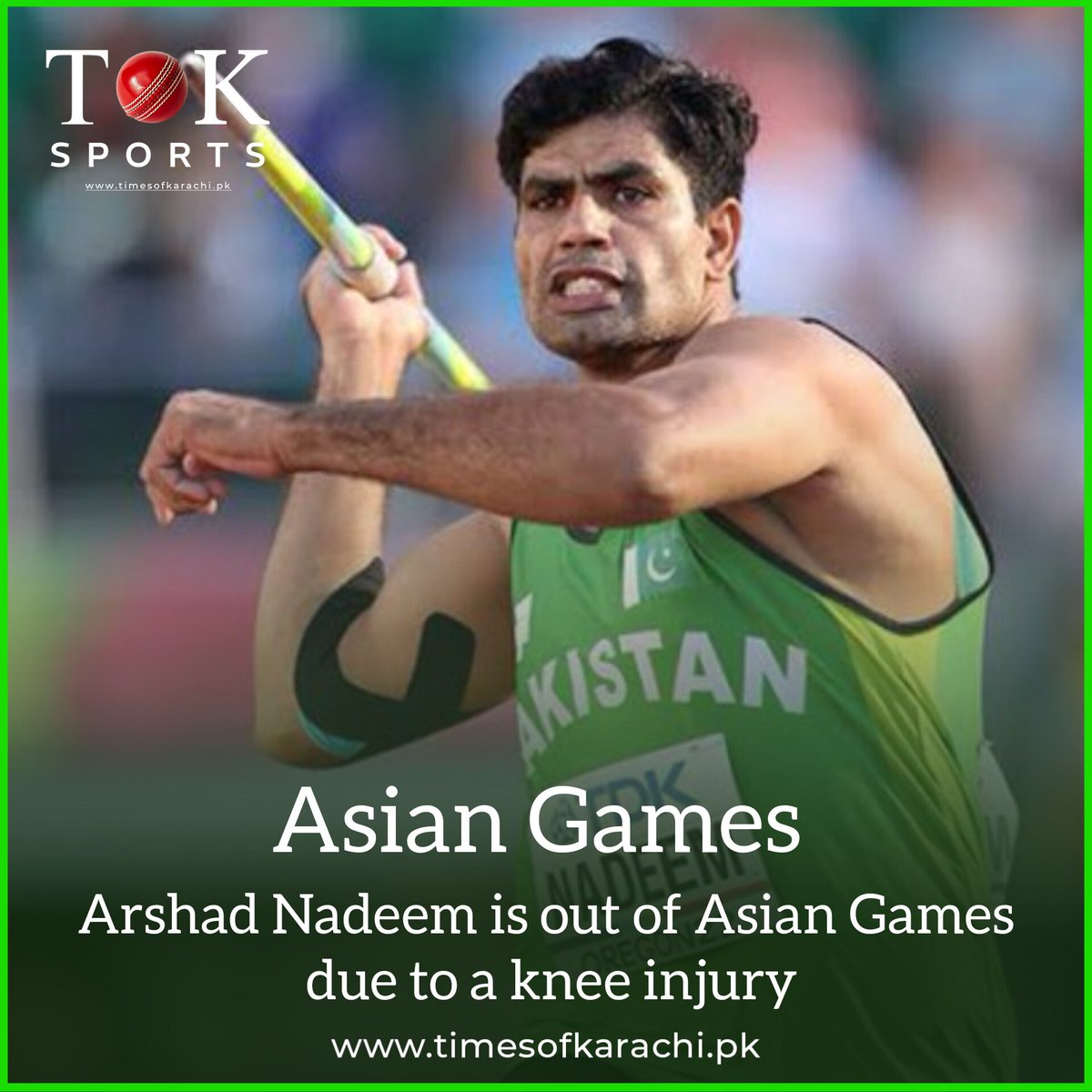 Pakistan suffers a major setback as Arshad Nadeem is forced to withdraw from Asian Games due to a knee injury.

#TOKSports #ArshadNadeem #AsianGames2023