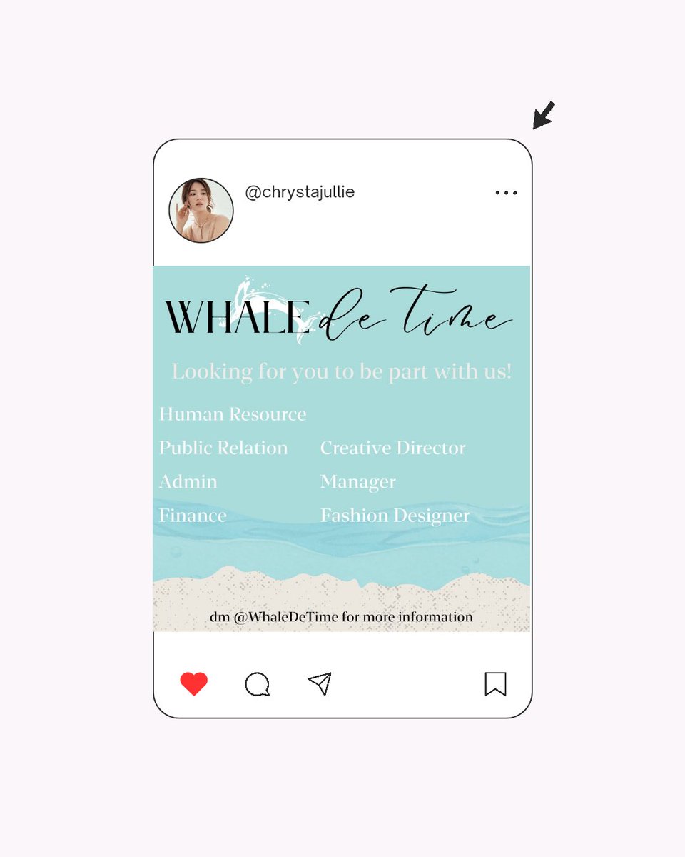 ⠀ 

⎢ 𝐈𝐍𝐒𝐓𝐀𝐆𝐑𝐀𝐌  ⎢
⸻⸻⸻⸻
𝗰𝗵𝗿𝘆𝘀𝘁𝗮𝗷𝘂𝗹𝗹𝗶𝗲 posted a photo :

It's a job//seeker's alert!!!!
@WhaleDeTime still open so many position that you can fill! Take a look the banner that I attached and please apply for your dream job!
x.com/WhaleDeTime/st…

ㅤ