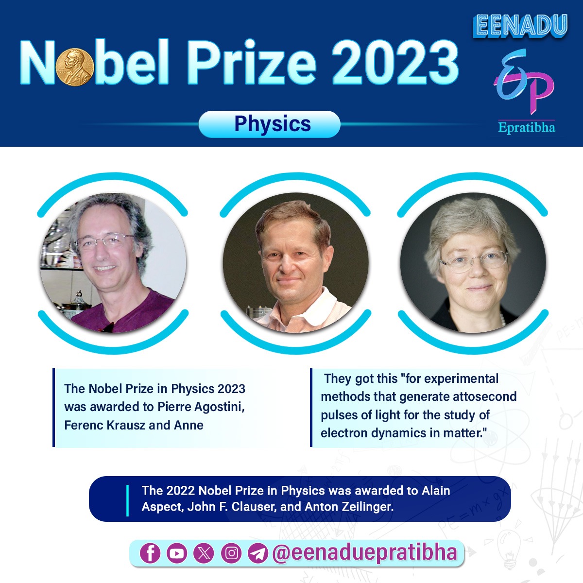 #Generalawareness #NobelPrize2023 #Physics #PierreAgostini #FerencKrausz #AnneLHuillier