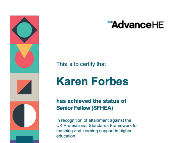 Very chuffed to be starting the new academic year as a Senior Fellow of the Higher Education Academy @AdvanceHE. I'm hugely grateful to Dr Kamilah Jooganah (Cambridge Centre for Teaching & Learning) and Prof Linda Fisher & Prof Riikka Hofmann @CamEdFac for their support 👩‍🎓