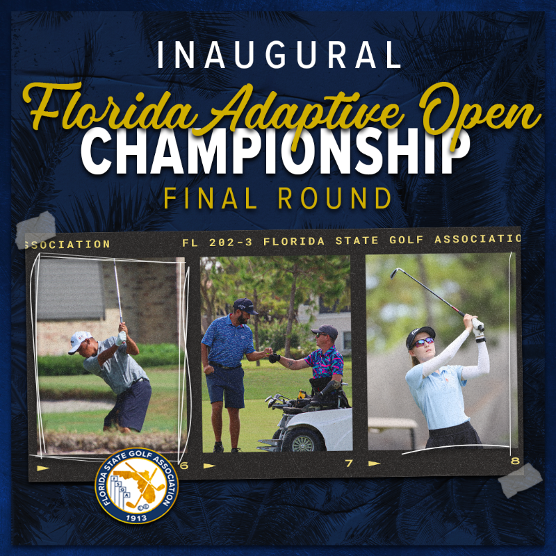 fsga's tweet photo. Eighteen holes to go at the Inaugural Florida Adaptive Open Championship.
Today, we'll crown our first #FLAdaptiveOpen champions. 🏆