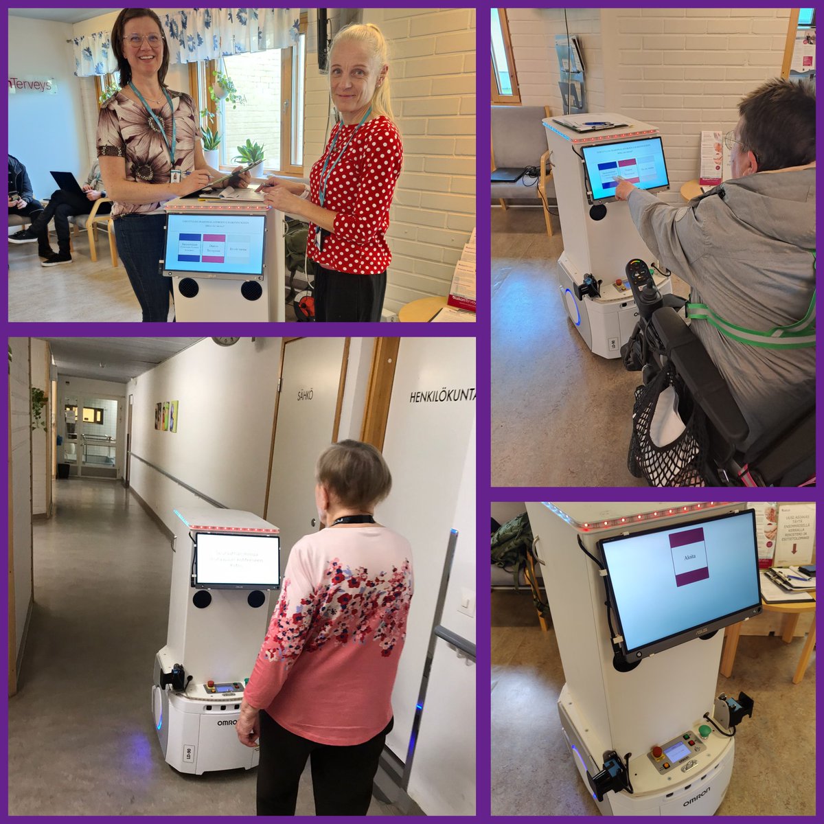 Mobiilirobottitestaus jatkuu DiakonTerveydessä. Robotti saattaa asiakkaat vaikka ryhmäliikuntaan tai kotihoidon toimistolle. Yhteistyössä @SatakunnanAMK @RoboAI2 @TampereUni <a href="/SuomenAkatemia/">Suomen Akatemia | Research Council of Finland</a> ja Diakon.