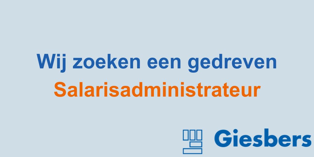 Ben jij Salarisadministrateur en werk je graag in een dynamische organisatie? Wil jij verantwoordelijk zijn voor de salarisverwerking van meer dan 100 medewerkers in de bouwsector? Dan hebben wij dé baan voor jou!

giesberswijchen.nl/werken-bij/vac…