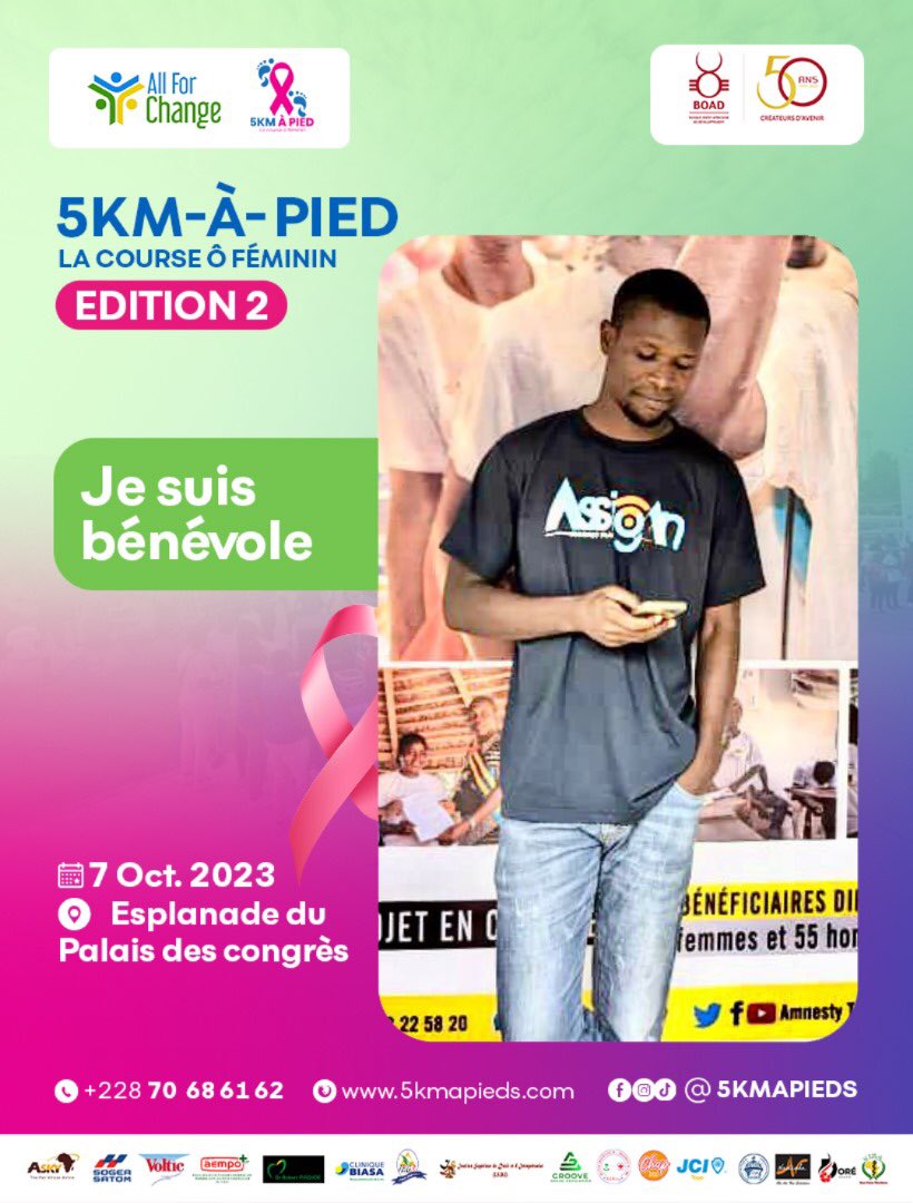 Beaugardo's tweet photo. [5 KM À PIED : JOUR J - 4]

Nous sommes prêts à vous accueillir…
Et toi t’es déjà dans la vague rose ou tu rejoins le mouvement maintenant 👉🏾 https://t.co/IT0TAKsrh3

#stopcancerdusein
#Togo
#Allforchange
#5kap2023
@followers https://t.co/22OaIfMa1w