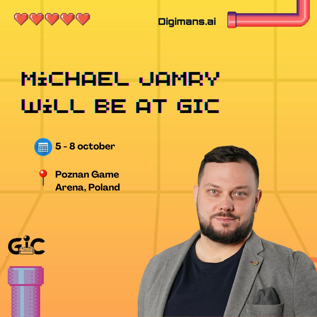 AiDigimans's tweet photo. 🚀 Excited to be  at the Game Industry Conference! It's the hub of game innovation, and our CTO Michał is ready to dive in! 🇵🇱 Looking forward to bringing back loads of insights to create unmatched gaming experiences! If you're there, swing by and say hi! 👋 
#gamedev #innovation https://t.co/ymPIH3k8uy