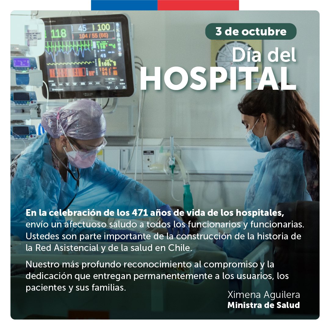 ximenaguilera's tweet photo. 🏥 Hace 471 años comenzó a funcionar el primer #Hospital de Chile, bajo el nombre de Nuestra Señora del Socorro, que en 1617, pasó a llamarse Hosp. San Juan de Dios @HSJDChile. Mi reconocimiento a éste y todos los recintos hospitalarios de la Red Pública de Salud #DíaDelHospital https://t.co/uvOYvowD68