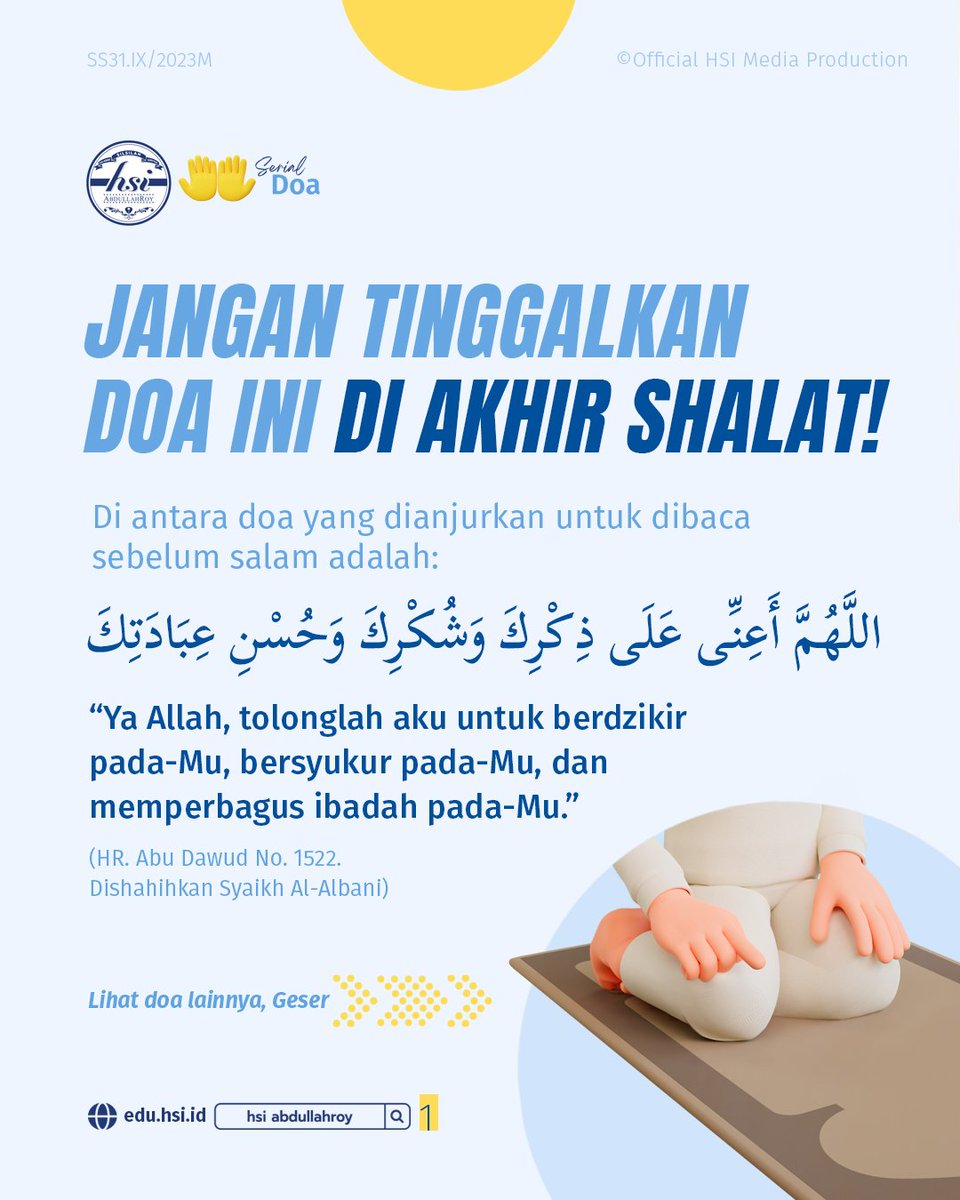 hsiabdullahroy's tweet image. Jangan tinggalkan doa ini di akhir shalatmu!