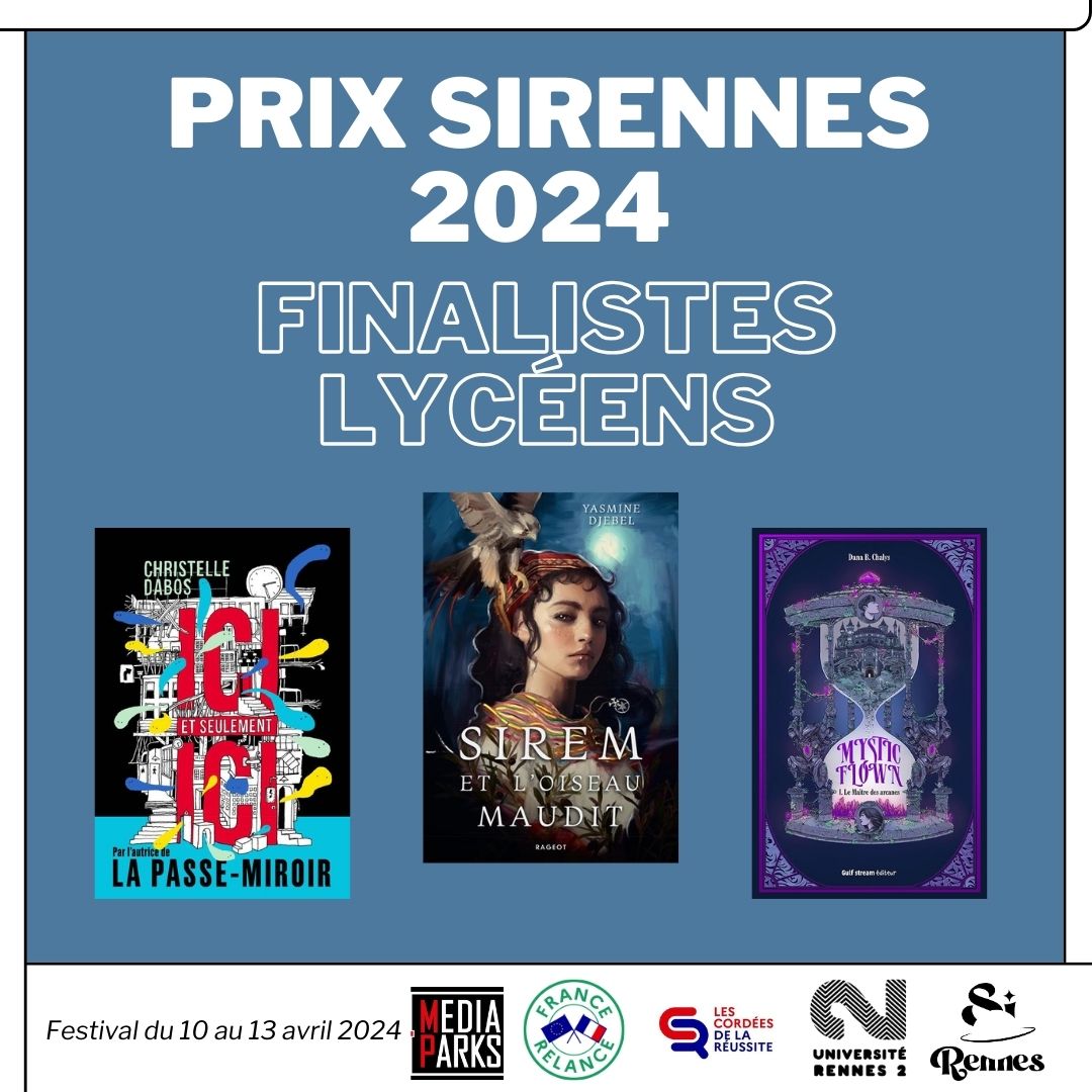 Nous avons le plaisir de vous dévoiler les trois finalistes de notre Prix Lycéens ! Le jury, composé d'Amelie Raud (libraire), <a href="/Bleue_nn/">Bleuenn</a> Guillou (autrice, éditrice), Johanne Le Guen (professeure), Hélène Boulard (professeure, illustratrice) et....