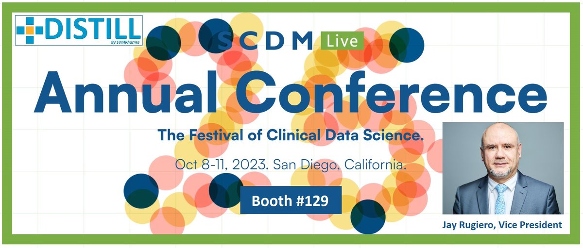 DISTILL_EDC's tweet image. Ready to Elevate Your Data Management Game? Join Us at #SCDM in San Diego!

Visit Us at Booth 129: DISTILL EDC to Empower Your Clinical Data Journey.

Schedule a 1:1 meeting with our VP-Jay to answer all your questions: jay@distill.biz

See you in San Diego!

#SCDM2023 #DISTILL