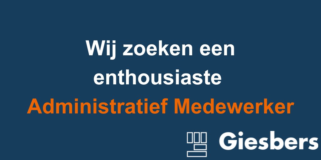 Werk jij graag met cijfers? En ben je op zoek naar een uitdagende en afwisselende baan, op het gebied van administratie? Lees dan snel verder!

giesberswijchen.nl/werken-bij/vac…