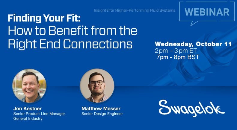 SwagelokMCR's tweet image. Choosing the right small-bore fittings for your fluid system applications is important.  In this webinar Jon Kestner and Matt Messer explain making connections with two-ferrule fitting technology.

Follow this link to register eu1.hubs.ly/H05y-w10

#fittings #fluidsystem