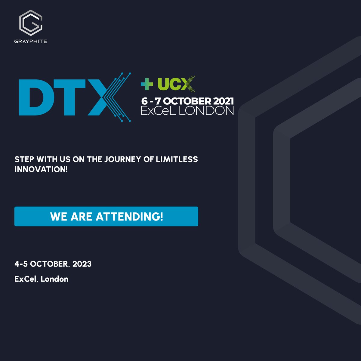 DTX Europe is here & Grayphite is thrilled to be a part of it!

Join us at ExCel London on October 4th & 5th, as we dive into the world of tech innovation & discover what's next.

#dtx2023 #ukevent #Europe1 #tech #Techjobs #Innovation #DigitalTransformation