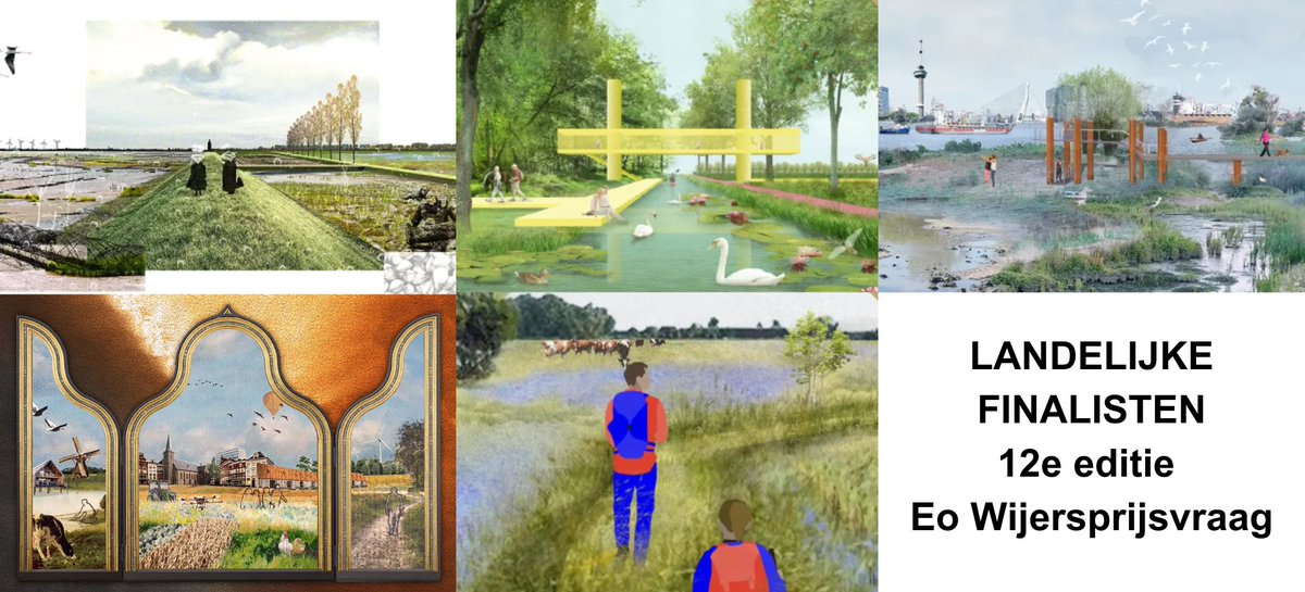 eowijers's tweet photo. De regiowinnaars van #RijnMaasmonding #MiddenZeeland #Achterhoek #OostelijkFlevoland zijn bekend: 5 teams gaan door naar de landelijke finale op 12 oktober #ontwerpprijsvraag #waarwijwillenwonen #stikstof #klimaatadaptatie #leefomgeving #natuurverbetering https://t.co/dXDFfo3Slk https://t.co/Er5CVk71cc