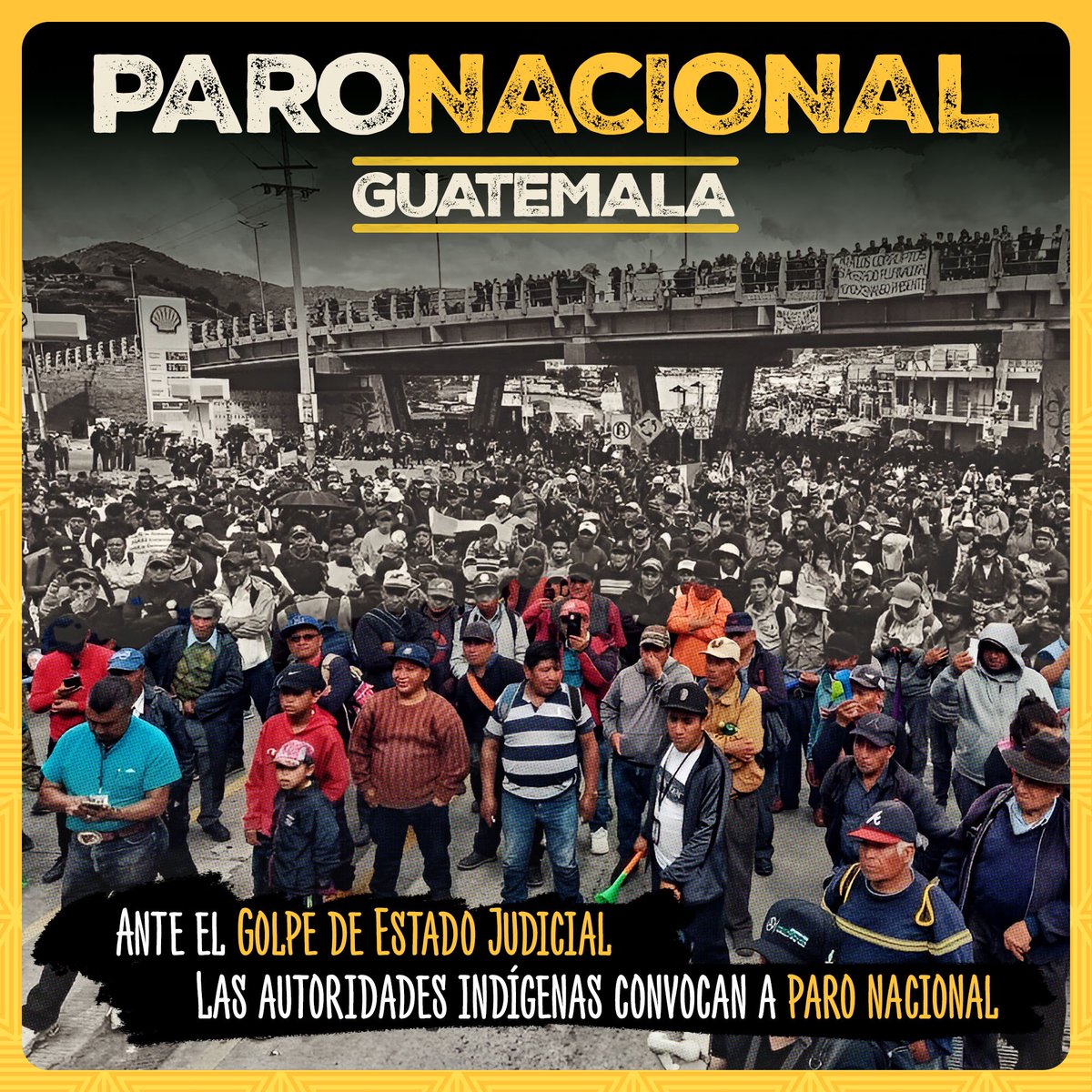 En #Guatemala los pueblos se alzan y dicen: ¡Alto al golpe, fuera los corruptos del poder! #ParoNacional