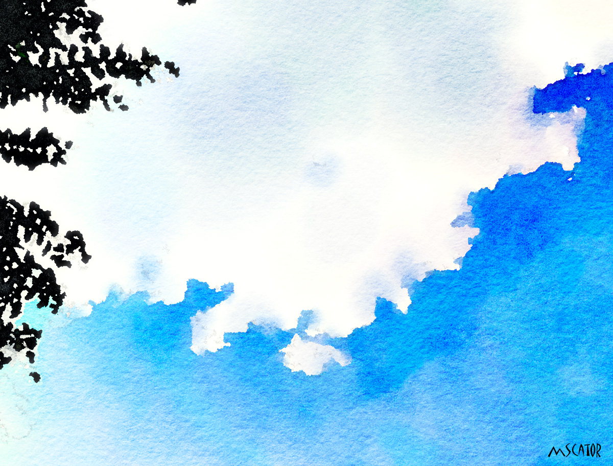 “The air up there in the clouds is very pure and fine, bracing and delicious. And why shouldn’t it be?- it is the same the angels breathe.” 
Mark Twain
#mywatercolors #lookingup #creativity 
♡ Keep dreaming, keep creating, my friends! #aloha
⛅