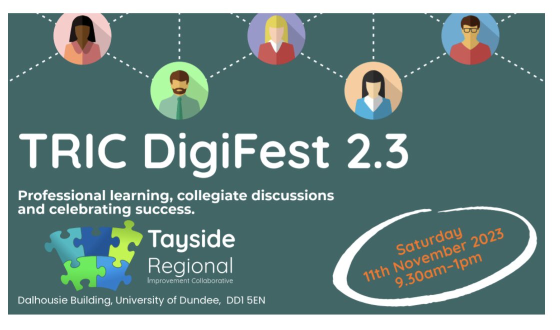 We can’t tell you how excited we are to announce #TRICDigiFest 2.3 on 11.11 at 9:30am. This event will showcase fantastic Digital Learning & Teaching from across Tayside, including workshops and talks from inspiring partners & practitioners. Sign up here - tinyurl.com/499e4nam