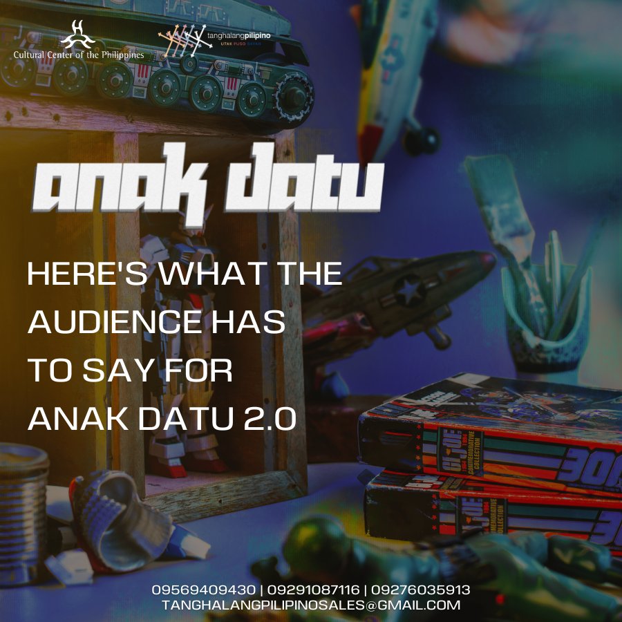 tanghalangPH's tweet photo. THE AUDIENCE HAS VOLTED-IN FOR ANAK DATU 2.0! 🤖🌊

Here are some of the great comments you've shared with us during our opening shows last weekend 🤩

#ANAKDATU2023 #TP37
#UtakPusoBayan https://t.co/5GftO5SnuX