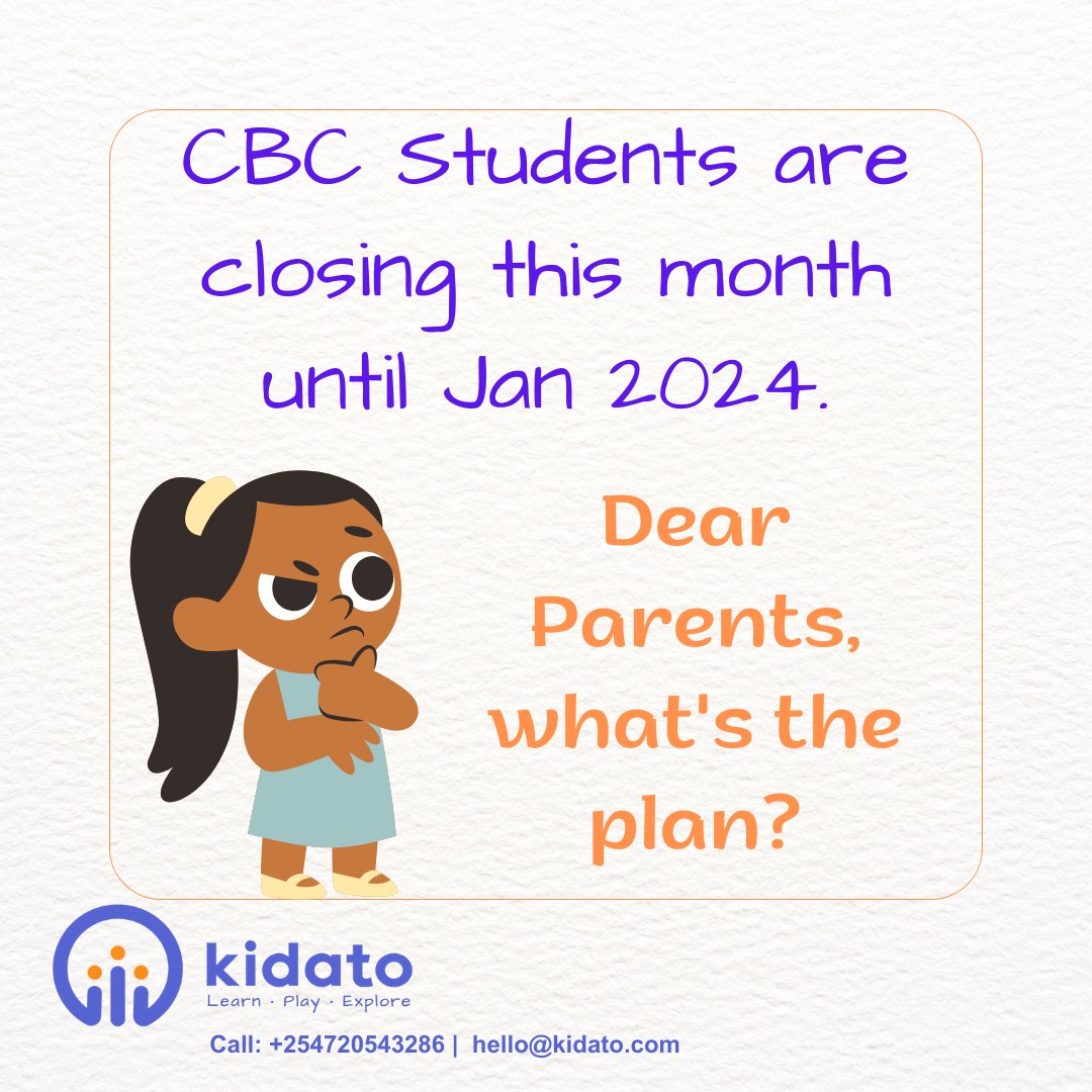 Wazazi form?

Parents, what have you planned for your child during this 2-month festive break?

Share with us.