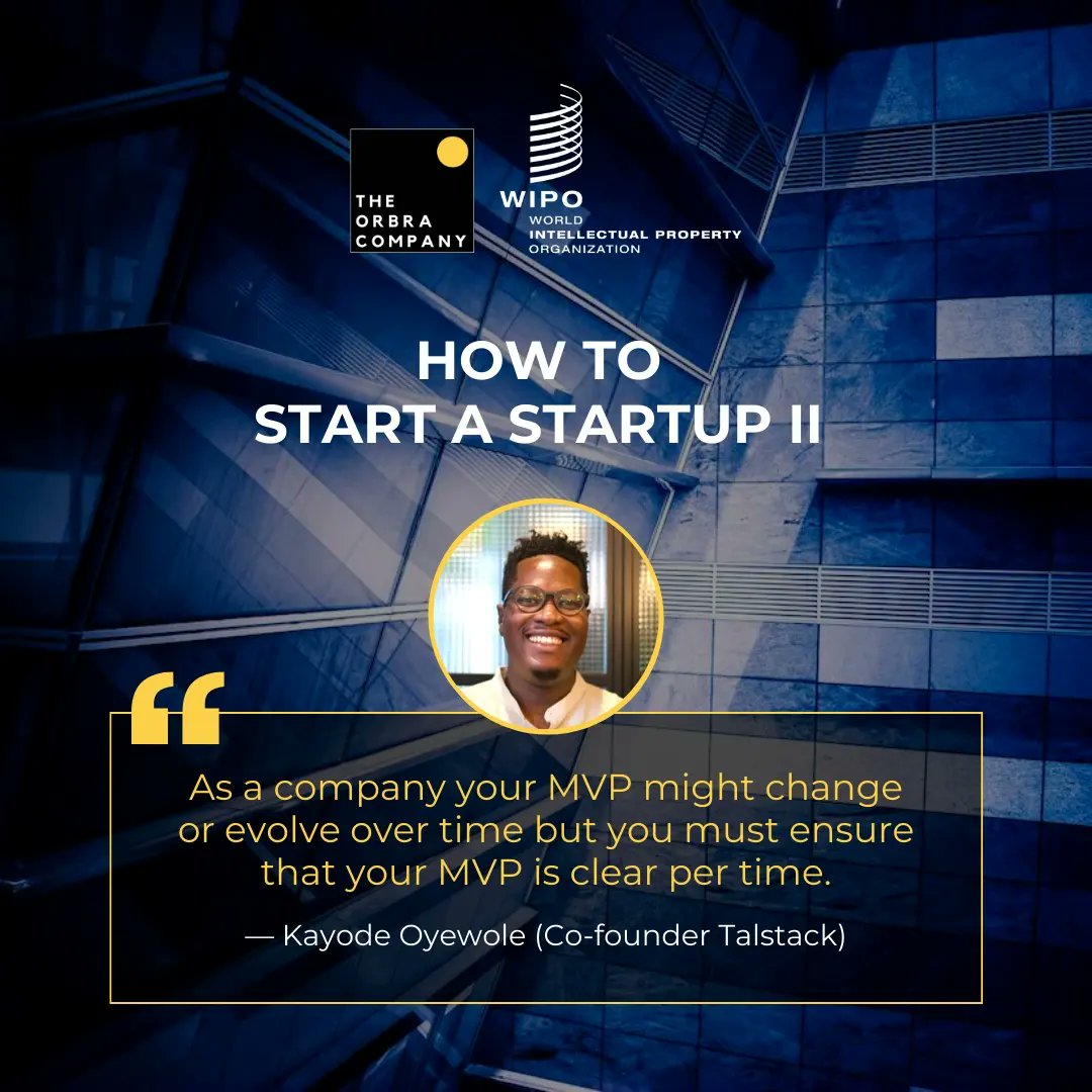 Theorbracompany's tweet image. Here&apos;s another insightful session with @oyewolekay on &quot;How to start a startup 2&quot;

Grateful for the expertise shared and new perspectives gained.

#orbracompany #orbrainstitute #worldintellectualpropertyorganization #wipo2023 #intellectualproperty #innovation