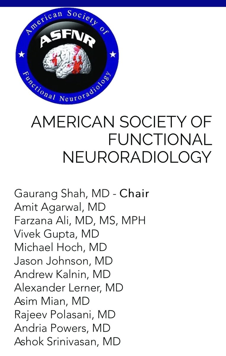 Thanks to @theASFNR Clinical Practice Committee! 🙏 @GaurangShahMD @AmitAgarwalMD @RajeevPolasani @AshokSrini15 #ASFNR23