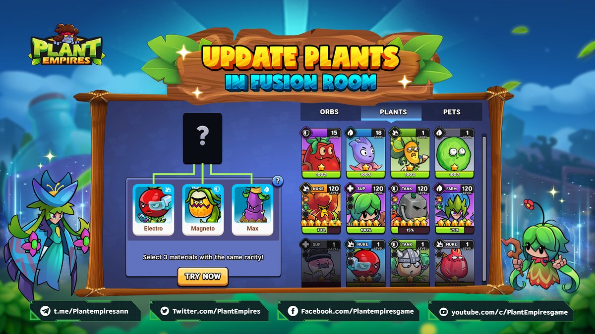 🌟✨ EXPLORE THE #FUSION ROOM IN #PLANTEMPIRES! ✨🌟

Try the gateway to clearing out unused plants 🔄🌿

🔥 The success rate depends on your plant's rarity, but here's the secret sauce: Boost your odds with the Holy Pack! 🌟🎒

Don't miss out!

#Play2Earn