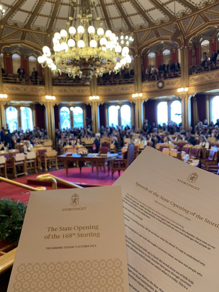 LauriBambus's tweet image. Honoured to attend with colleagues Ambassadors The State Opening of the 168th #Storting.
Powerful messages in troubling times: HM King’s Throne Speech, the State of the Realm address and Speech by @MasudGh, President @Stortinget.
Prosperity &amp;amp; success to #Norway 🇳🇴 and all Allies!