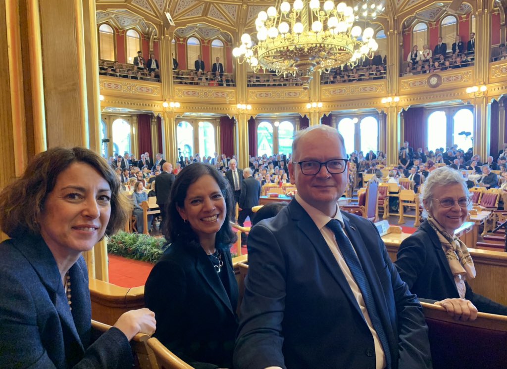 LauriBambus's tweet image. Honoured to attend with colleagues Ambassadors The State Opening of the 168th #Storting.
Powerful messages in troubling times: HM King’s Throne Speech, the State of the Realm address and Speech by @MasudGh, President @Stortinget.
Prosperity &amp;amp; success to #Norway 🇳🇴 and all Allies!
