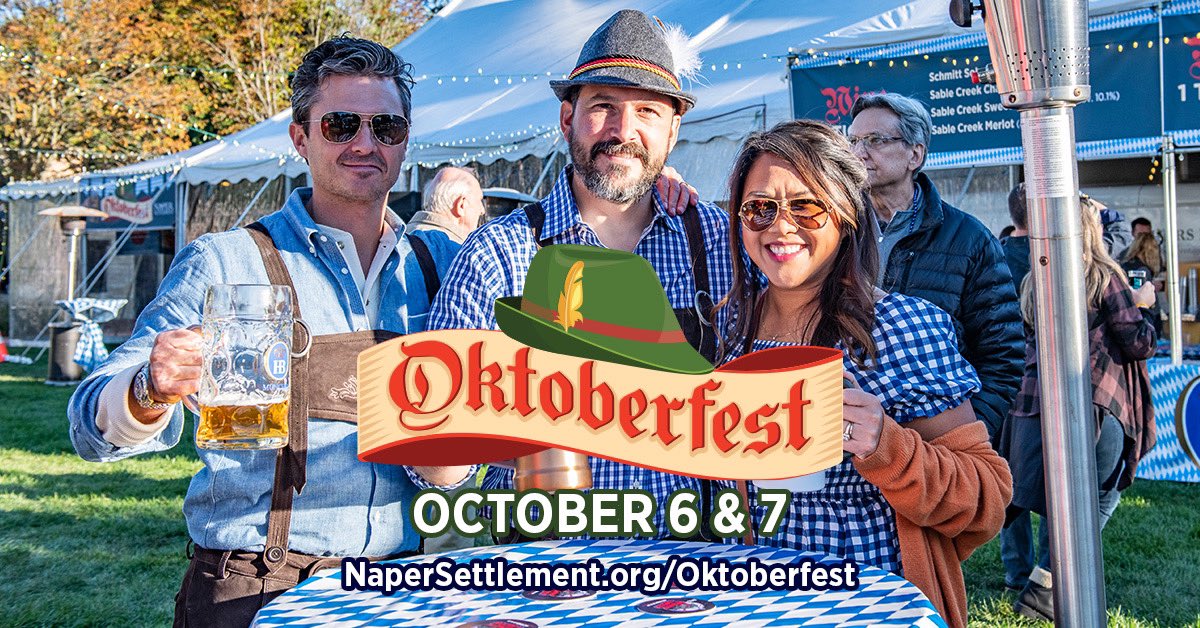 SBIBEER's tweet photo. This Weekend #NapervilleOktoberfest @NaperSettlement @NapervilleIL October 6th &amp; 7th
German Oktoberfest beers and #LocalCraftBeers @SBIBEER Great food @belgio_s 
#livemusic #fun https://t.co/afI9rolvTc