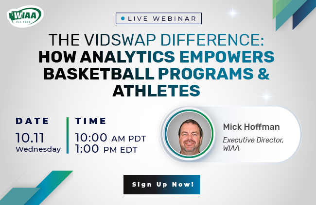 Pixellotltd's tweet photo. LIVE Webinar Alert! 🚨

Join Mick Hoffman, Executive Director of the @wiaawa, as he'll explore how VidSwap is used statewide by Washington high school basketball coaches to take their programs to the next level - including a deep dive into the amazing features you can take advantage of for your team ✨🏀

Register now for free >> https://t.co/kel6Jl134v