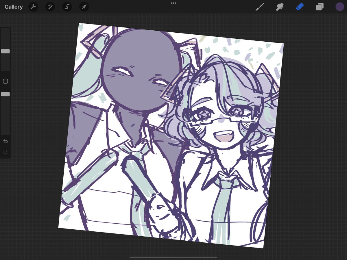 BoopTheBean's tweet photo. I think he likes us being Miku together :D #originalart #art https://t.co/cTRfxKXX7u