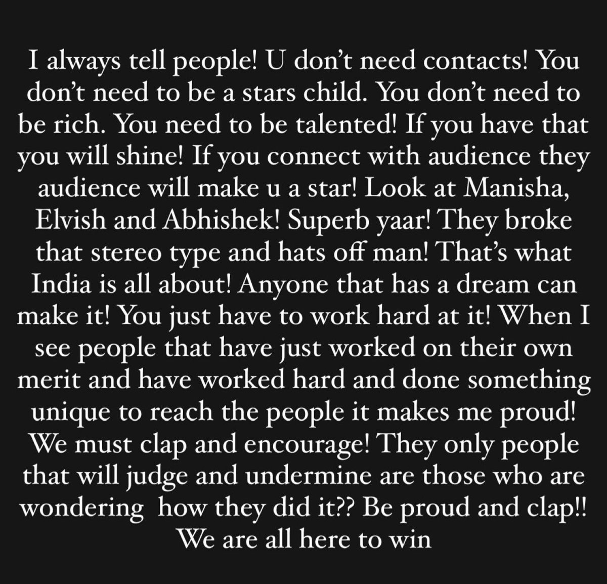 I’m so proud of them yaar! They broke the stereo type!! #manisharani #elvishyadav #FukraaInsaan