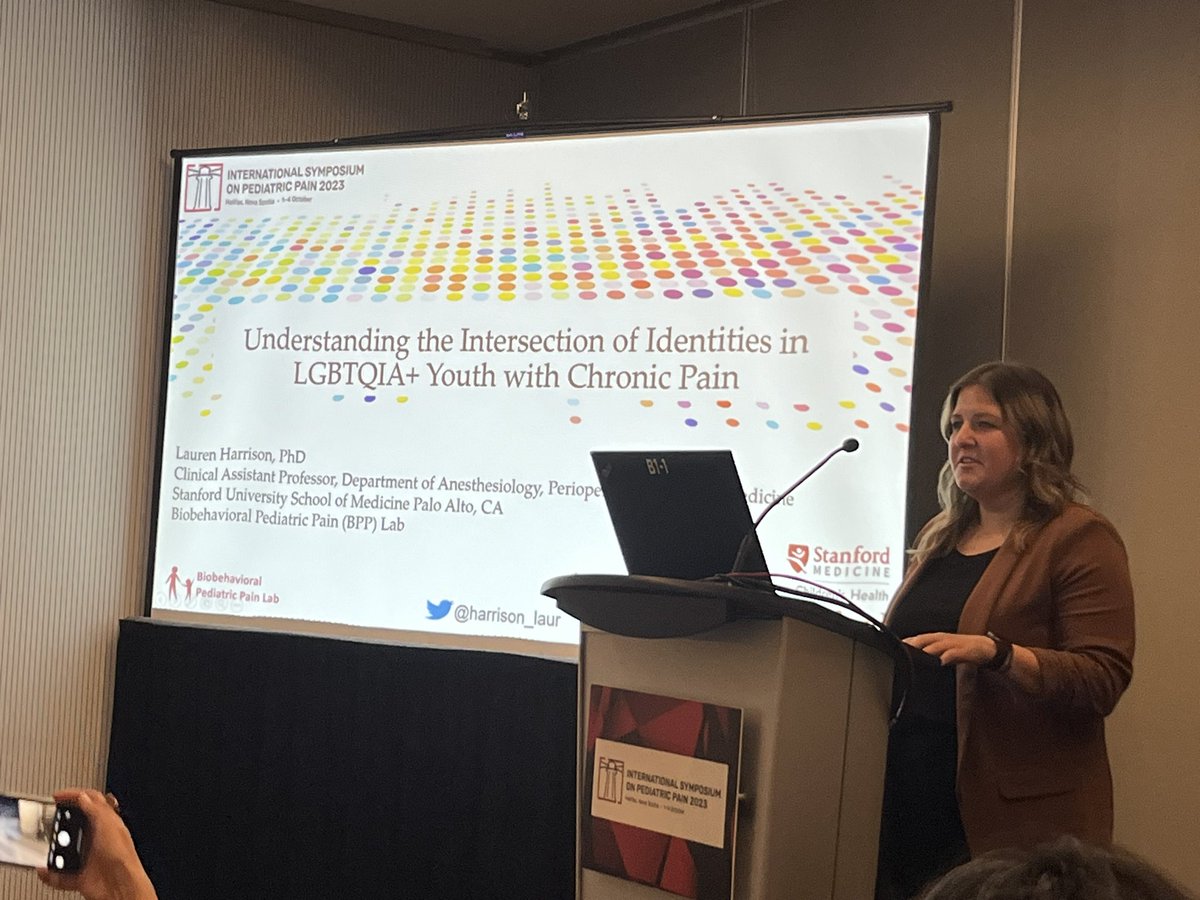 Intersectionality of chronic pain and LGBTQIA+ matters and we need to do better. Thank you <a href="/harrison_laur/">Dr. Lauren Harrison</a> for this incredible presentation at #ISPP2023 🙌🏻🙌🏻🙌🏻