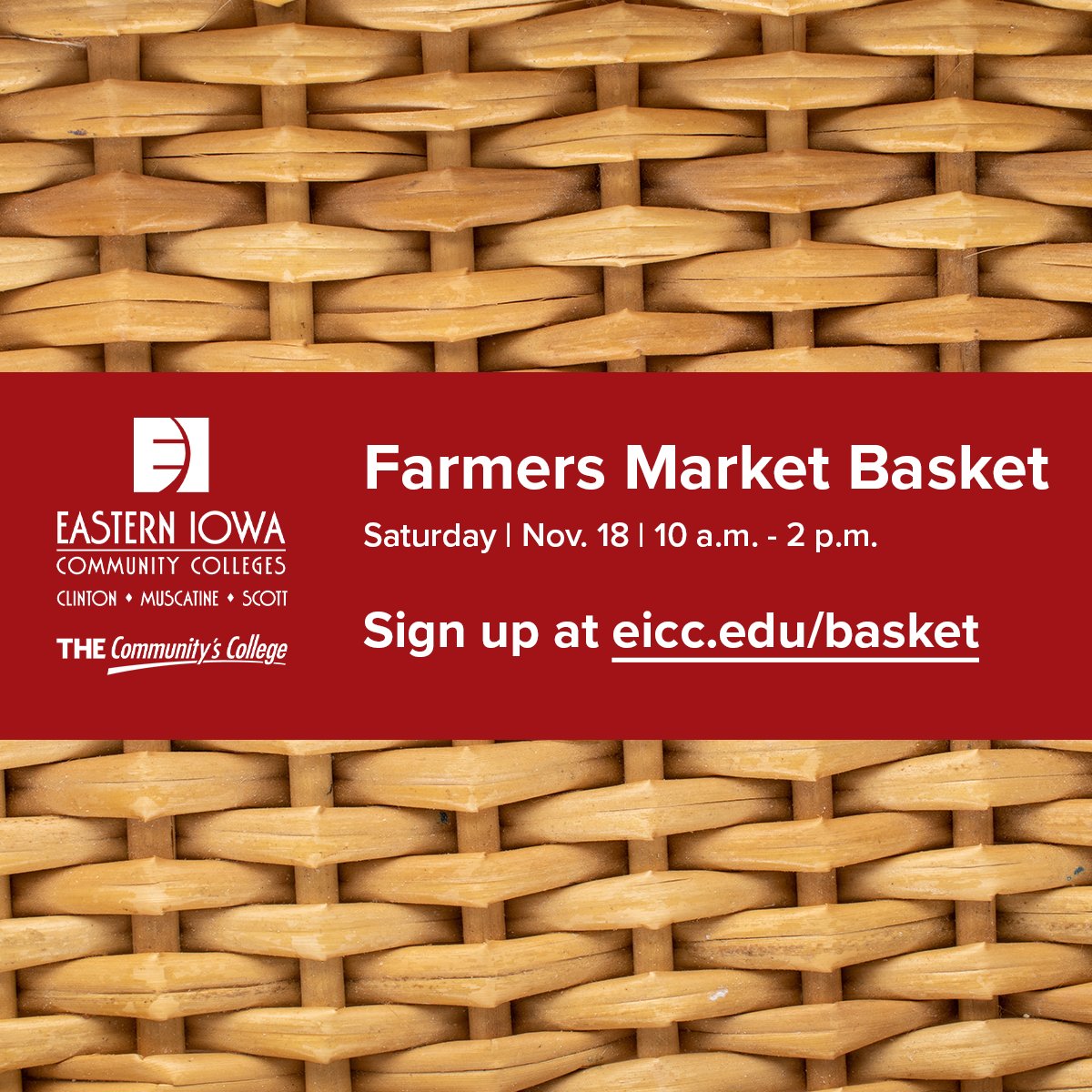 tweet_eicc's tweet image. Discover the art of basket weaving and craft your very own market basket! This beautiful piece features a solid oak slide-in handle and natural weavers, perfect for your market hauls. No experience required!
Sign up at eicc.edu/basket #THECommunitysCollege #BasketWeaving