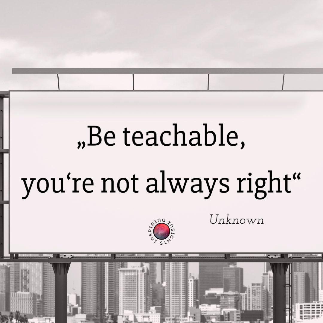 By being teachable, we open ourselves up to personal development and the opportunity to expand our understanding of the world.
#StayTeachable
#EmbraceLearning
#HumilityMatters
#GrowthMindset