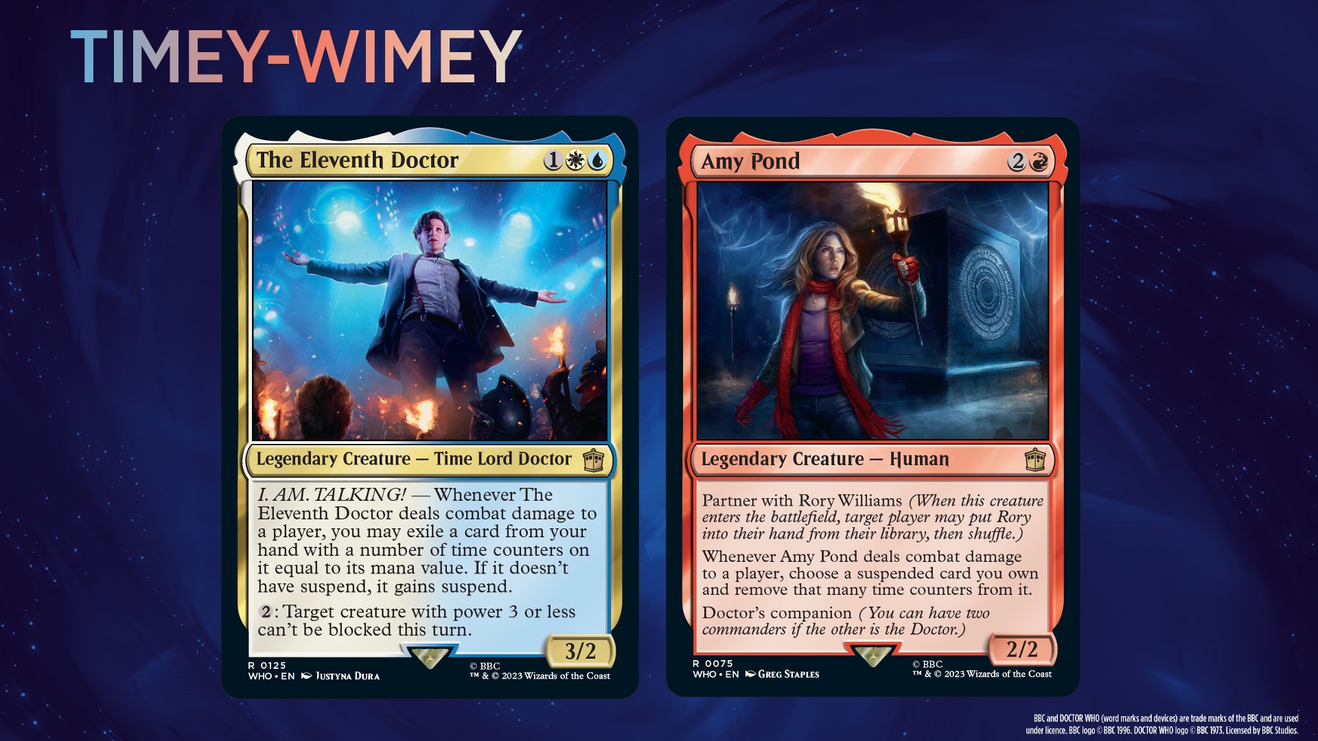 amy pond mtg card [378] [Extended Art] [Universes Beyond: Doctor Who] [Foil]  Face to Face Games Onzime Docteur & Amy Pond