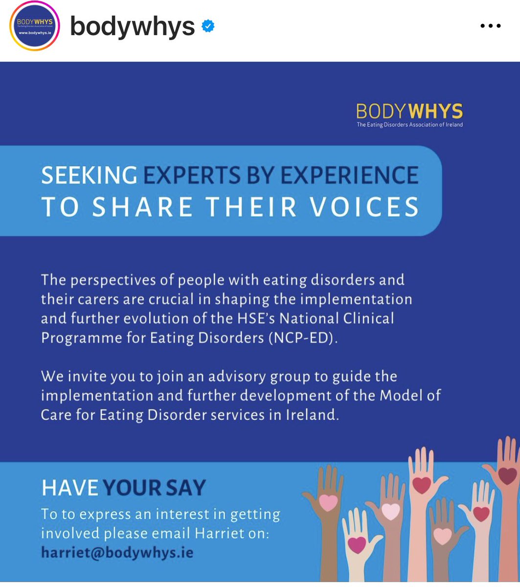 StLouisdlkguid's tweet image. Valuable research on the perspectives of people with eating disorders is underway @bodywhys. Contact Harriet for details if you’d like to take part. #insight #sharedexperiences
