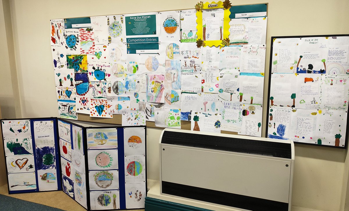 KeighleyLibrary's tweet image. The Winner of the &apos;Save our Planet&apos; Competition is Muhammad Umar Foruk from Hawthorn Class St. Joseph&apos;s Catholic Primary School.
#GreenLibrariesWeek #BestDaysOfOurLives 
Come and see it on display along with the rest of entries from @stjosephskly