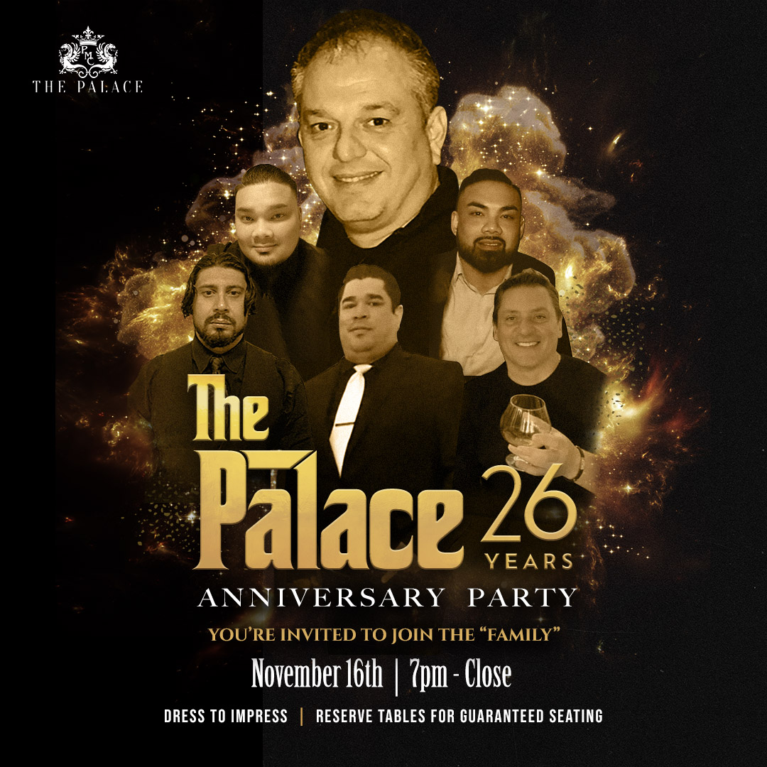 thepalace210's tweet photo. The Palace Family is celebrating 26 remarkable years. Join us on November 16th, starting from 7 PM till Close. Dress to Impress for a Night to Remember. π©π₯
https://t.co/EYxnBjKcCr
#ThePalaceMensClub #BestEntertainment #AnniversaryParty https://t.co/8LC9cYC55s