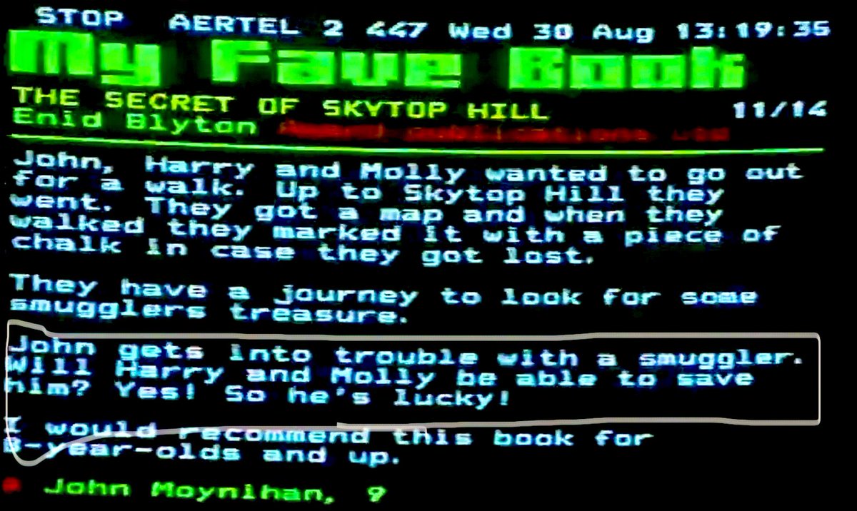 JohnMoyno's tweet photo. While I’m saddened to see #Aertel go, the upside is that 9 year old me can’t ruin any more books on children by giving away spoilers in a review. https://t.co/H10wBgACPk