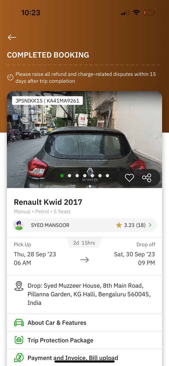 gagansingh7300's tweet photo. Booked a car(JPSNIKK15) from @Zoomcar_India on 28th of Sep. PAN MASALA was spitted all over the car, after driving for 3 kms I realised the brakes were malfunctioning. I completed the booking within 1 hour.
Raised a refund request but didn’t heard back.
#ZoomCarSucks
#SCAM https://t.co/mpuHVCgIl5