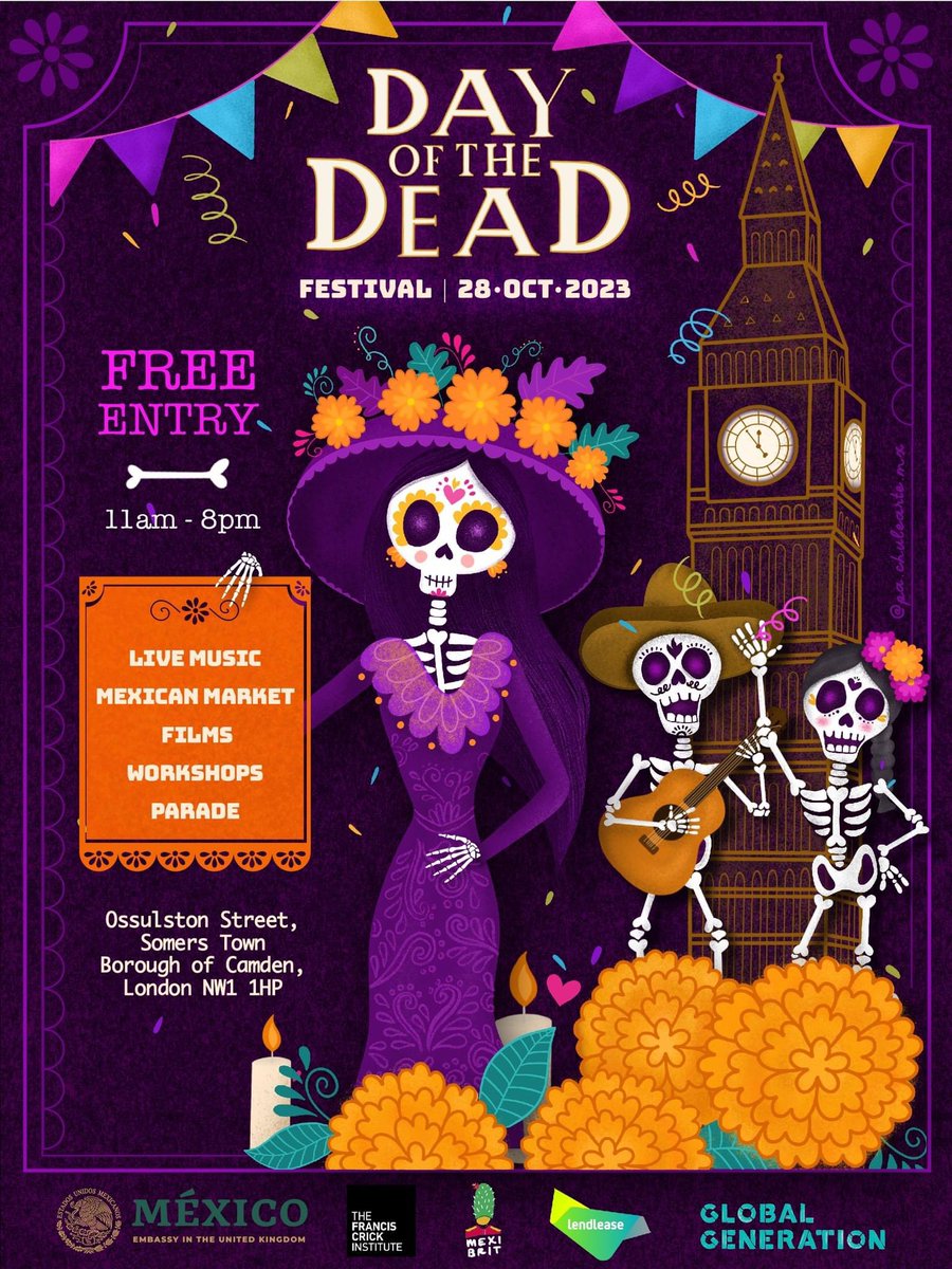 Don’t forget to REGISTER for the CATRINAS PARADE!! 
Make an outstanding outfit and take part! Children and Adults can take part!!
Register now!!
info@mexicanosenlondres.co.uk

#DayoftheDeadFestivalUK <a href="/Embamexru/">Mexican Embassy UK</a> <a href="/HechoenMexicoUK/">Hecho n Mexico Radio</a>