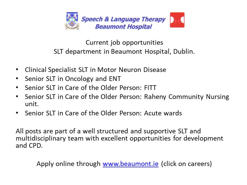 Very excited to advertise these posts. All are amazing opportunities but esp the CS role in MMD. Nothing else like it in Ireland! Contact us for more info. Check out the job ads on Beaumont's careers website. @OrlaJoyce @SBrennerz @MTBSLT @SharonHowardSLT @SltDoyle @anneghealy13