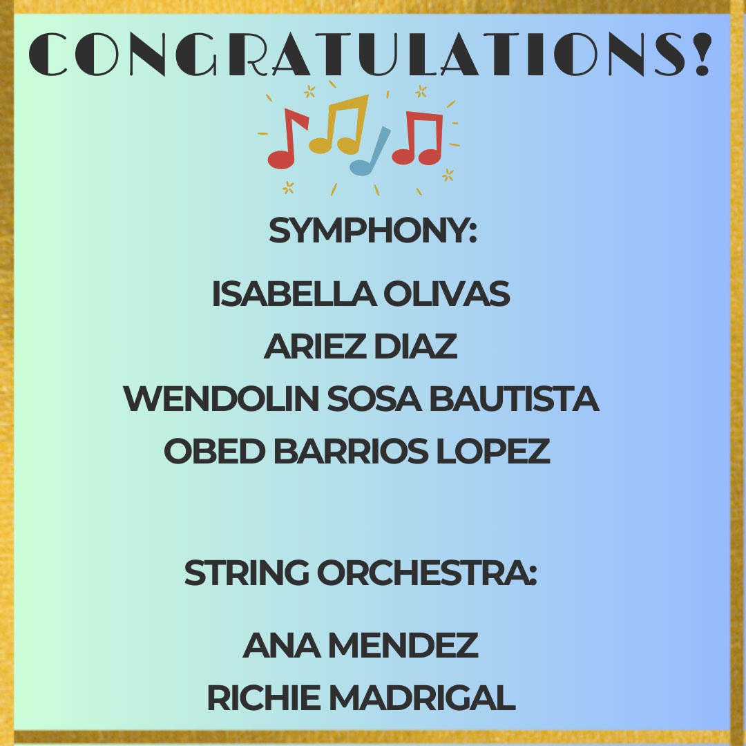 El Dorado Aztec Orchestra (@orchestraaztec) on Twitter photo Congratulations to the following students for making All Region at last nights general auditions.
#breakthrough @nsallis_EDHS <a href="/EDAztecs_HS/">Venessa Betancourt</a> <a href="/SISD_FineArts/">SISD Fine Arts</a> Congratulations to the following students for making All Region at last nights general auditions.
#breakthrough @nsallis_EDHS <a href="/EDAztecs_HS/">Venessa Betancourt</a> <a href="/SISD_FineArts/">SISD Fine Arts</a>