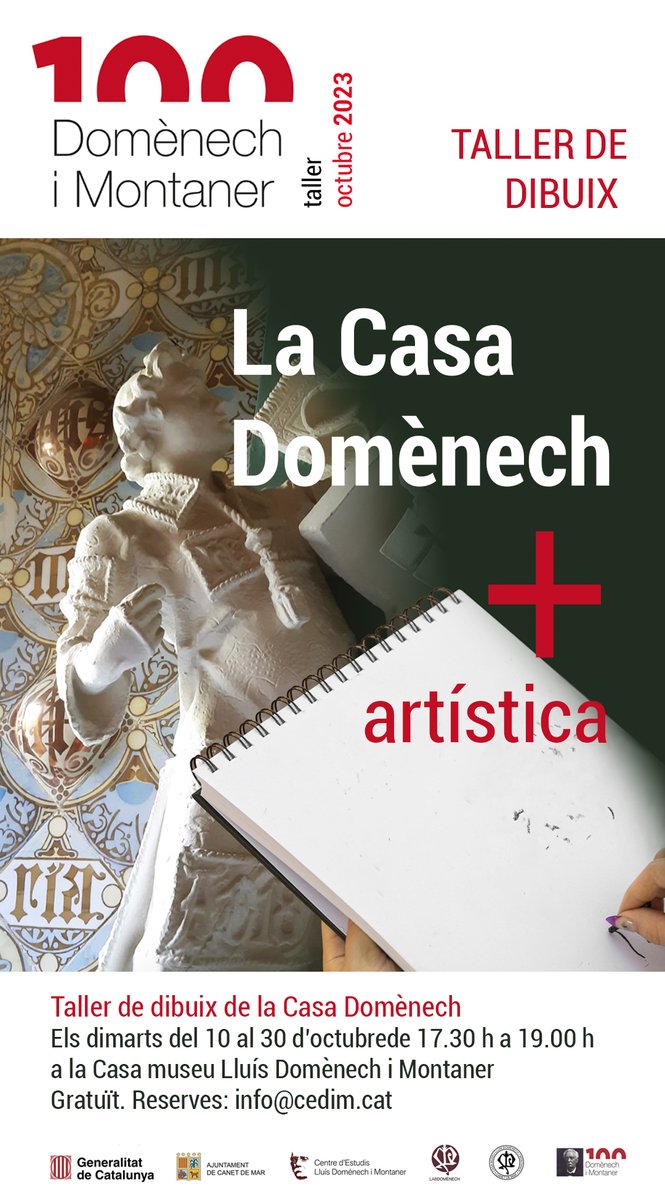 DomenechMontane's tweet photo. Tornen els tallers del Lab Domènech de l'últim trimestre.

I començarem amb un taller de dibuix en el qual plasmarem els racons més singulars de l'última obra del Modernisme català: la Casa Domènech. https://t.co/y7K0miOLeX
