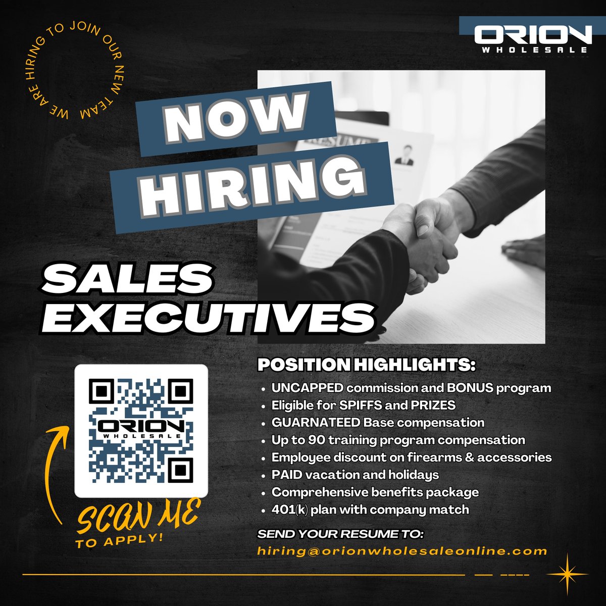 Orionfflsales's tweet photo. If you want to work in sales in a fast-paced, growing industry, this position is for you! Our hiring team has openings as soon as this week for interviews so send us your resume today! hiring@orionwholesaleonline.com

#louisvilleky #hiring #salesjobs #louisvillejobs https://t.co/KfxT3WmIve
