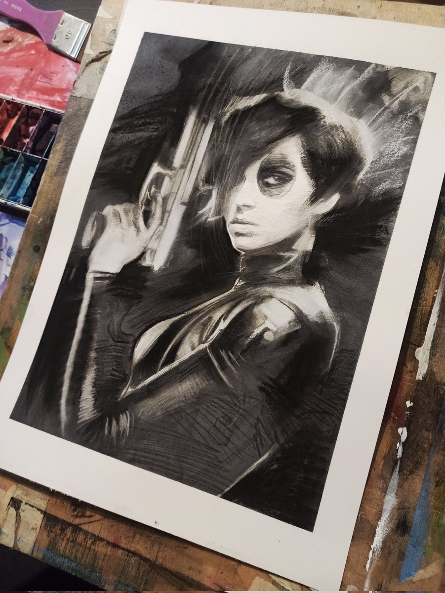 Domino #charcoal #sketch. You'll find this one on #nycc at my table e-22