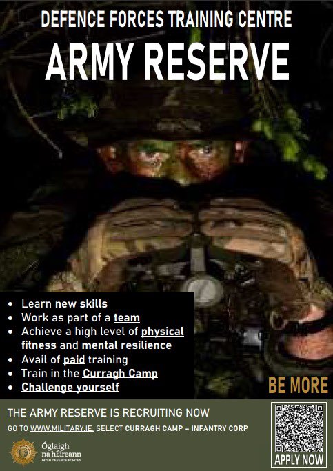 lauraHcurran's tweet photo. Any one who is interested in joining the Army Reserve (AR) it is now open to applications. The reserve is a fantastic organisation to enhance skills such as #leadership #teamwork #resilience while learning new skills such as #weaponshandling #fieldcraft #driving #medical https://t.co/cFDdpPX8c8