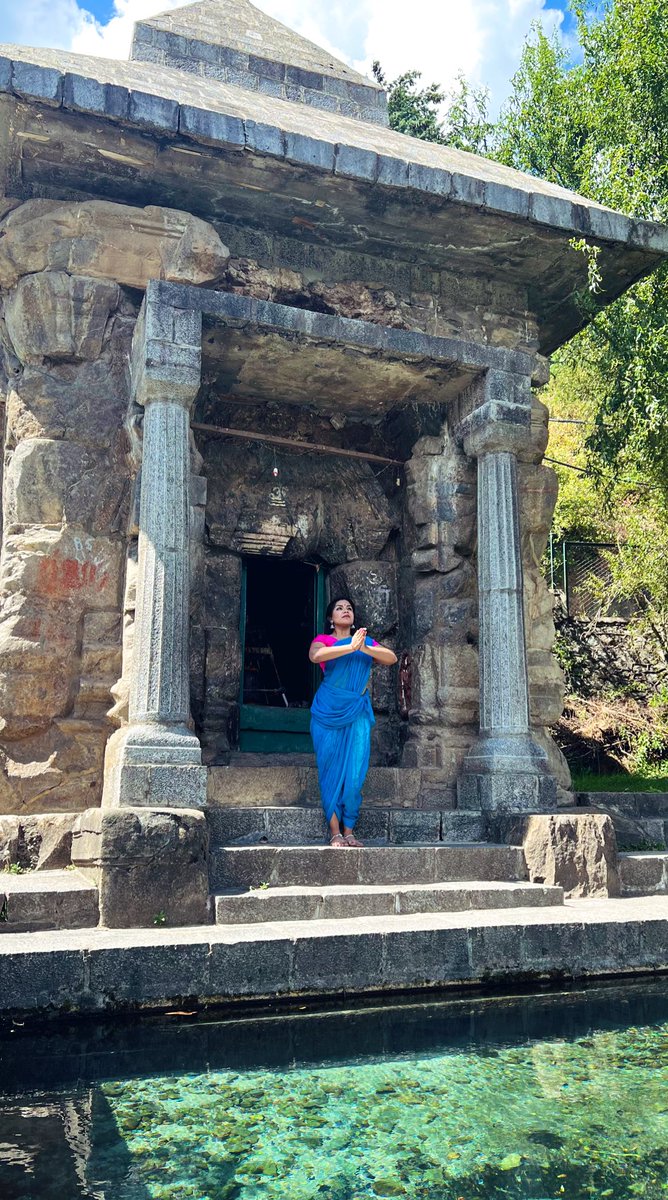 Nritya Sewa on #GaneshChaturthi by @sharan_shivani at Mamaleshwar/ Mammal Shiv Mandir in #Pahalgam - the spot where Maa Parvati created #ShriGanesh to guard the door while She bathed in the natural spring, which still flows here. 
This is what remains of the Mandir after #Sufi