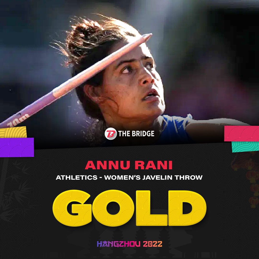 HISTORY CREATED IN WOMEN'S JAVELIN THROW!🇮🇳🥇

#AnnuRani becomes the first Indian to win Gold 🥇 at #AsianGames in Javelin throw ✨️

#Athletics #AsianGames2023 #Javelin
#IndiaAtAsianGames #Bharat